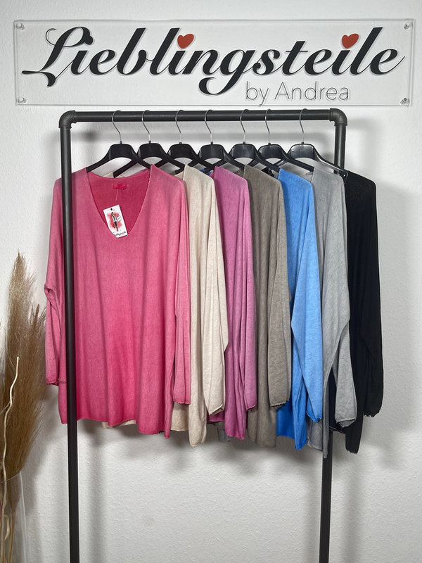 Langarm-Shirt mit Glitzerfaden BIS GRÖßE 44 in versch. Farben Artikel 3064